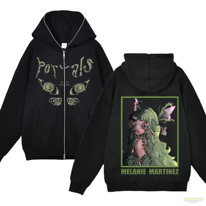 Portals Tour Album Print Hoodie Full Zipper Streetwear for Men Women Casual Coats Hip Hop Style