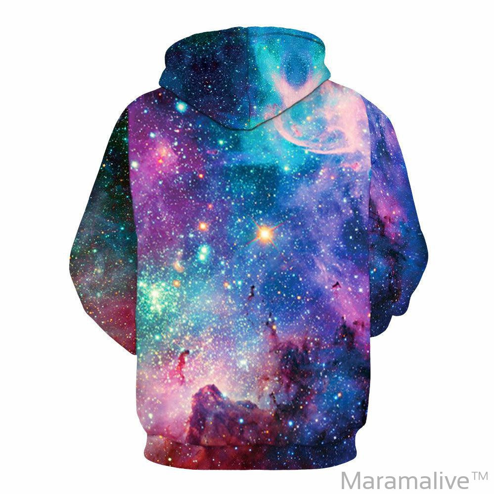 Printed starry sky hoodie size hoodie