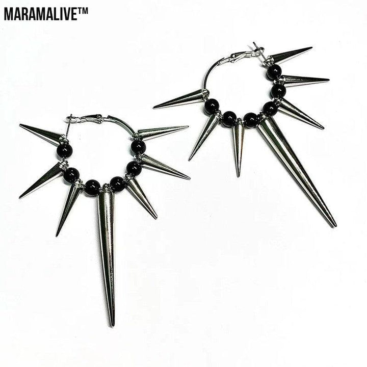 Punk Dark Spike Cone Geometry Earrings