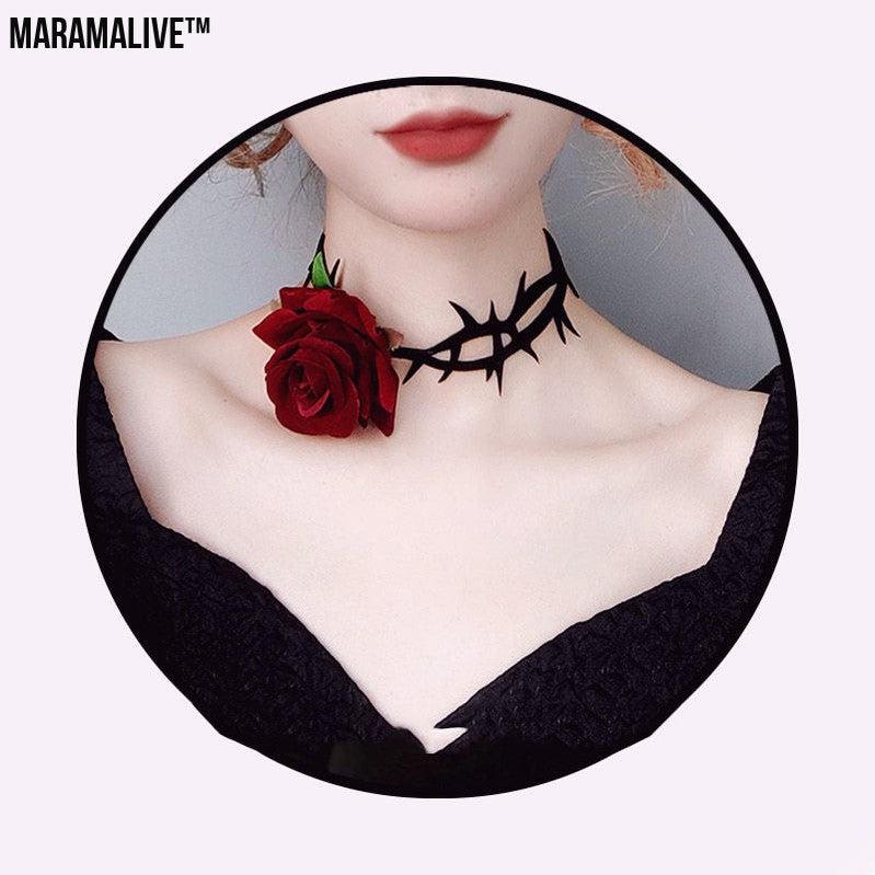 Punk Gothic Court Dark Briar Rose choker