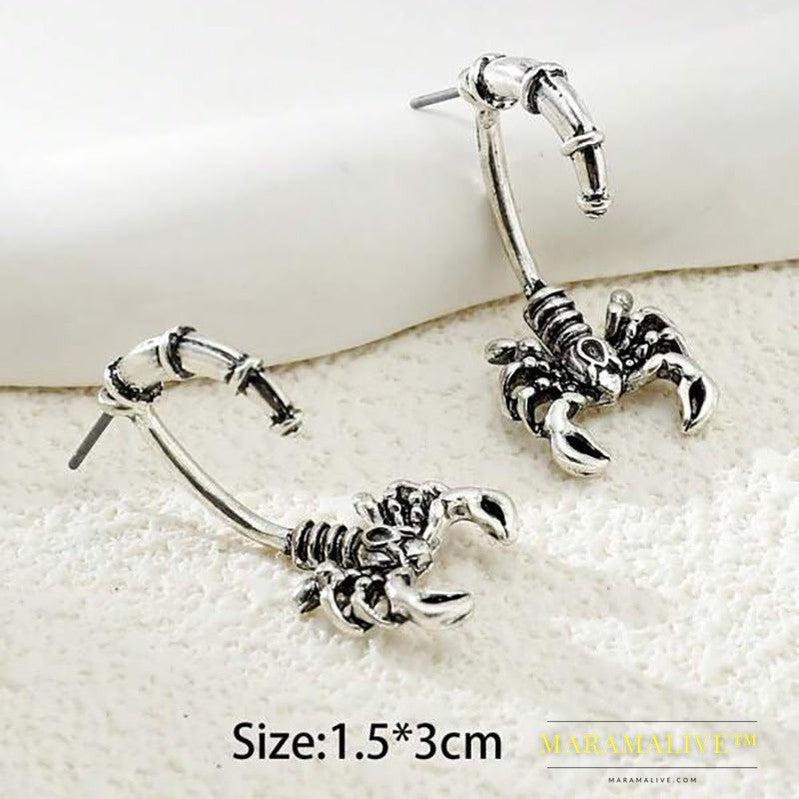 Punk Retro Style Exaggerated Scorpion Earrings 1 Pair