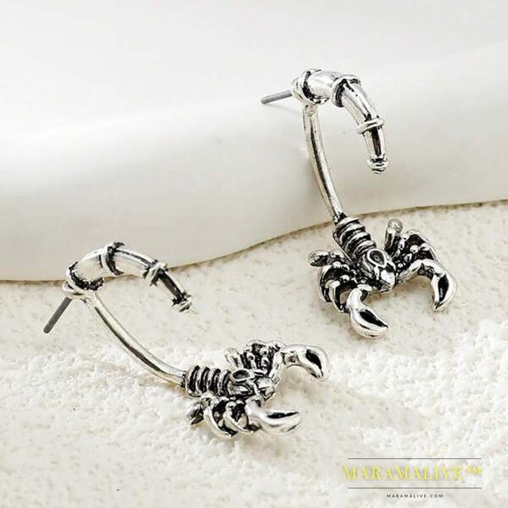 Punk Retro Style Exaggerated Scorpion Earrings 1 Pair