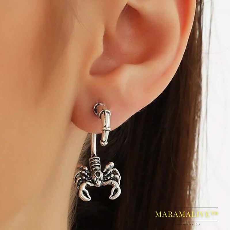 Punk Retro Style Exaggerated Scorpion Earrings 1 Pair