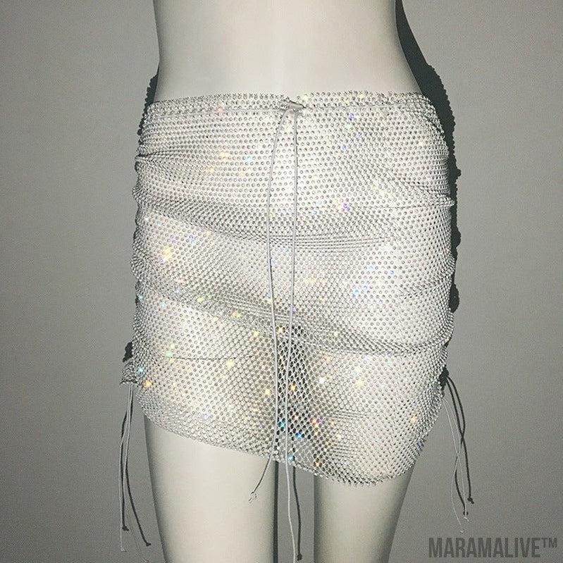 Punk Rhinestone Spaghetti Strap Bra Music Festival Top