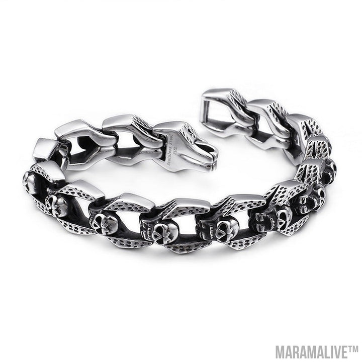 Punk Skull Stainless Steel Bracelet