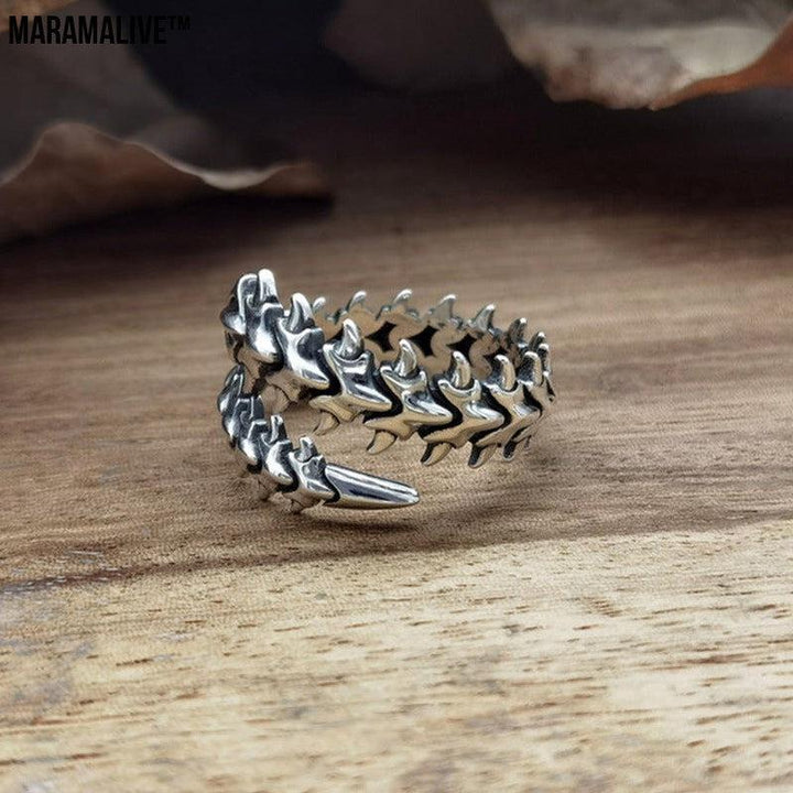 Punk Spine Skull Men's Ring