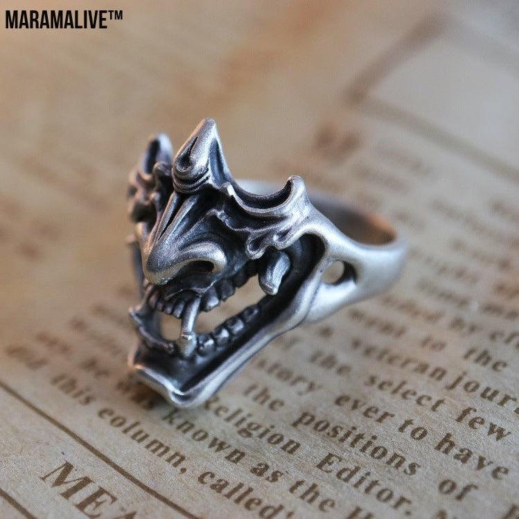 Punk Spine Skull Men's Ring