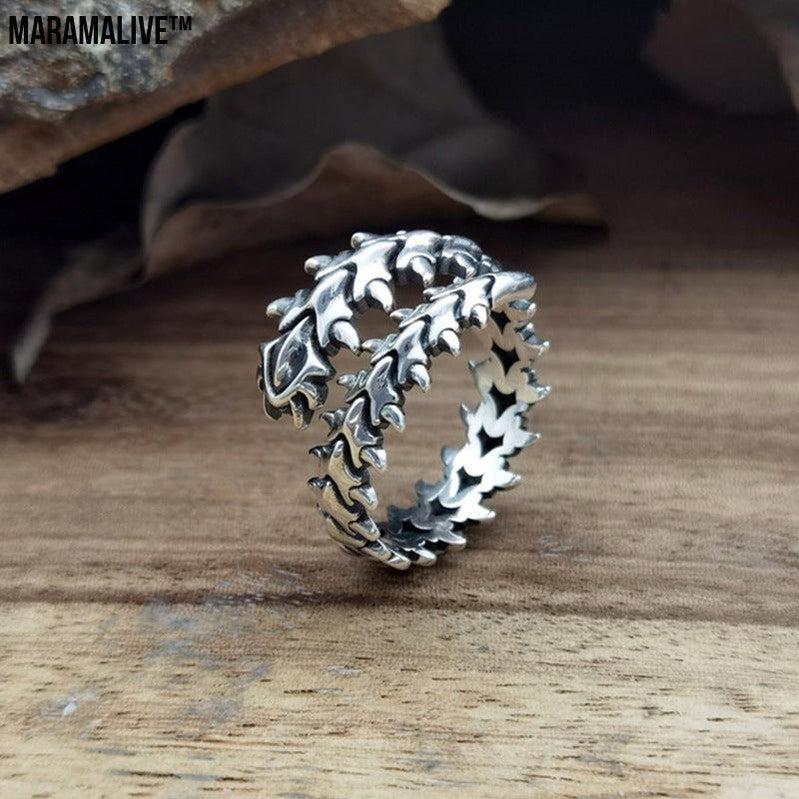 Punk Spine Skull Men's Ring