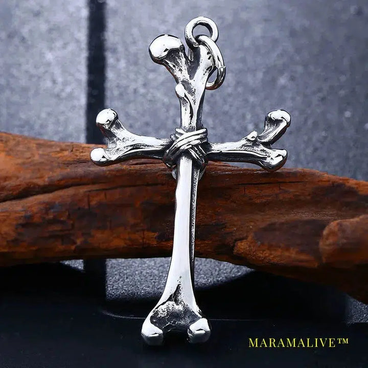 Punk Stainless Steel Clavicle Cross Pendant Punk Necklace For Man Women Charm Choker