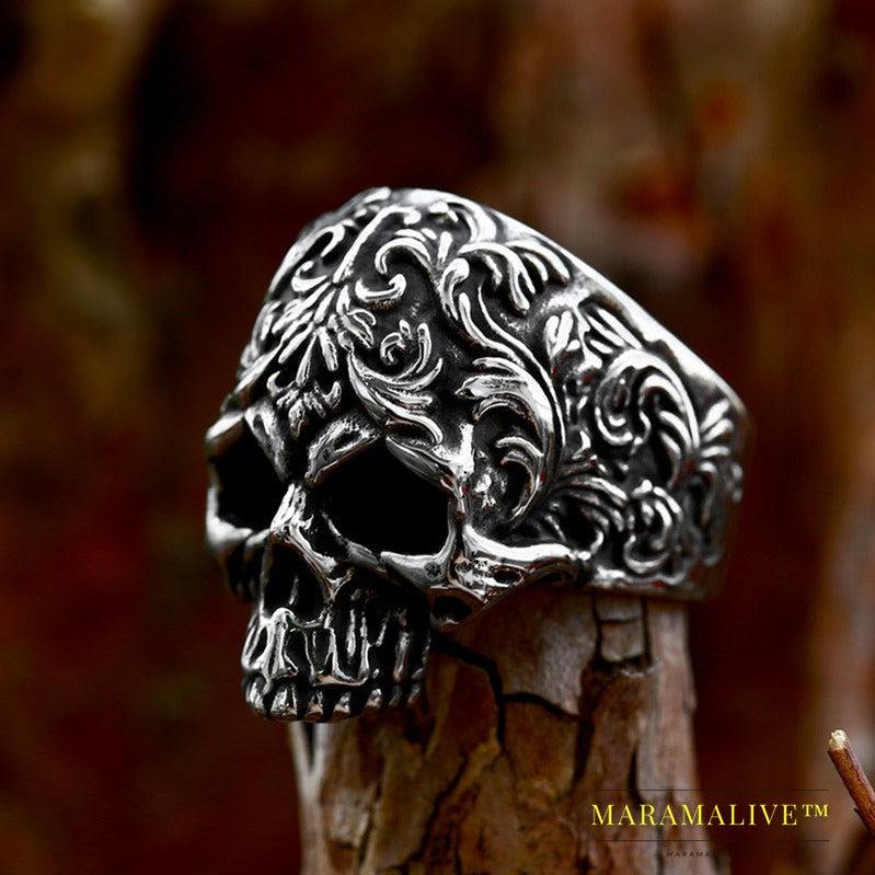 Punk Style Hip-hop Skull Titanium Steel Ring