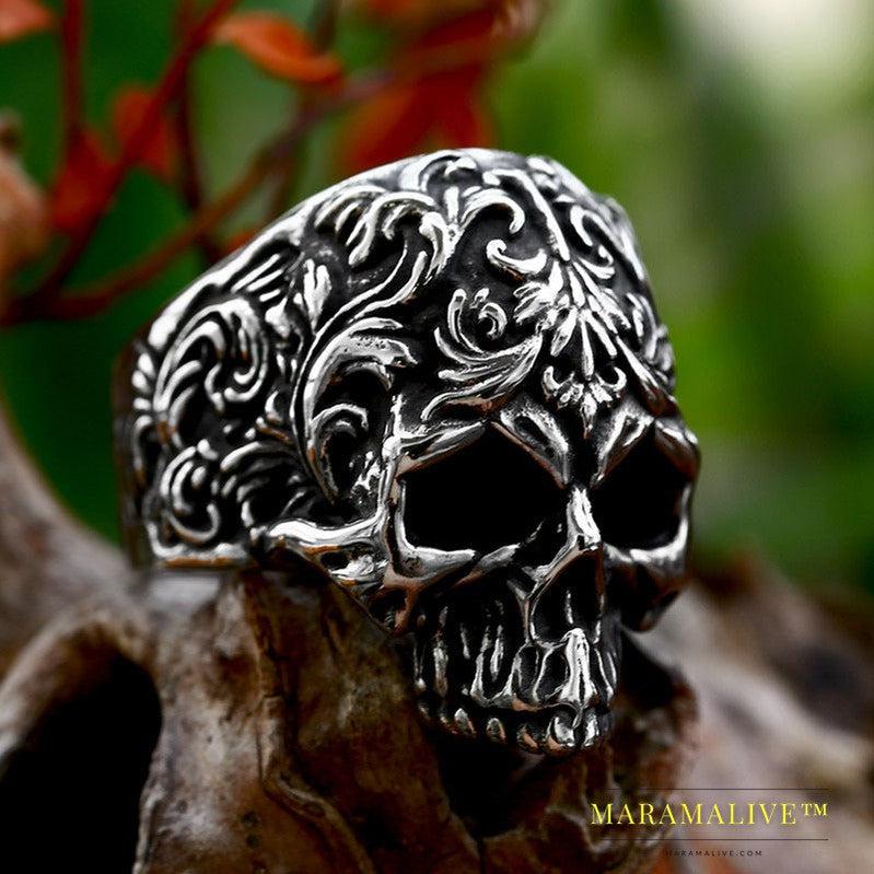 Punk Style Hip-hop Skull Titanium Steel Ring