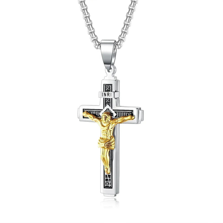 Punk Trend Retro Gothic Flame Cross Pendant Necklace – Uniquely Crafted Dark Jewelry for an Unflinching Statement