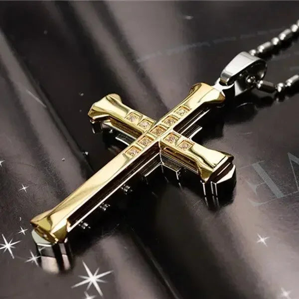 Punk Trend Retro Gothic Flame Cross Pendant Necklace – Uniquely Crafted Dark Jewelry for an Unflinching Statement