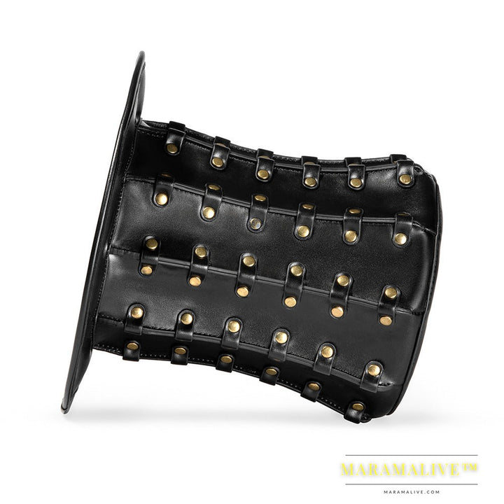 Punk Unisex Studded High Banquet PU Top Hat