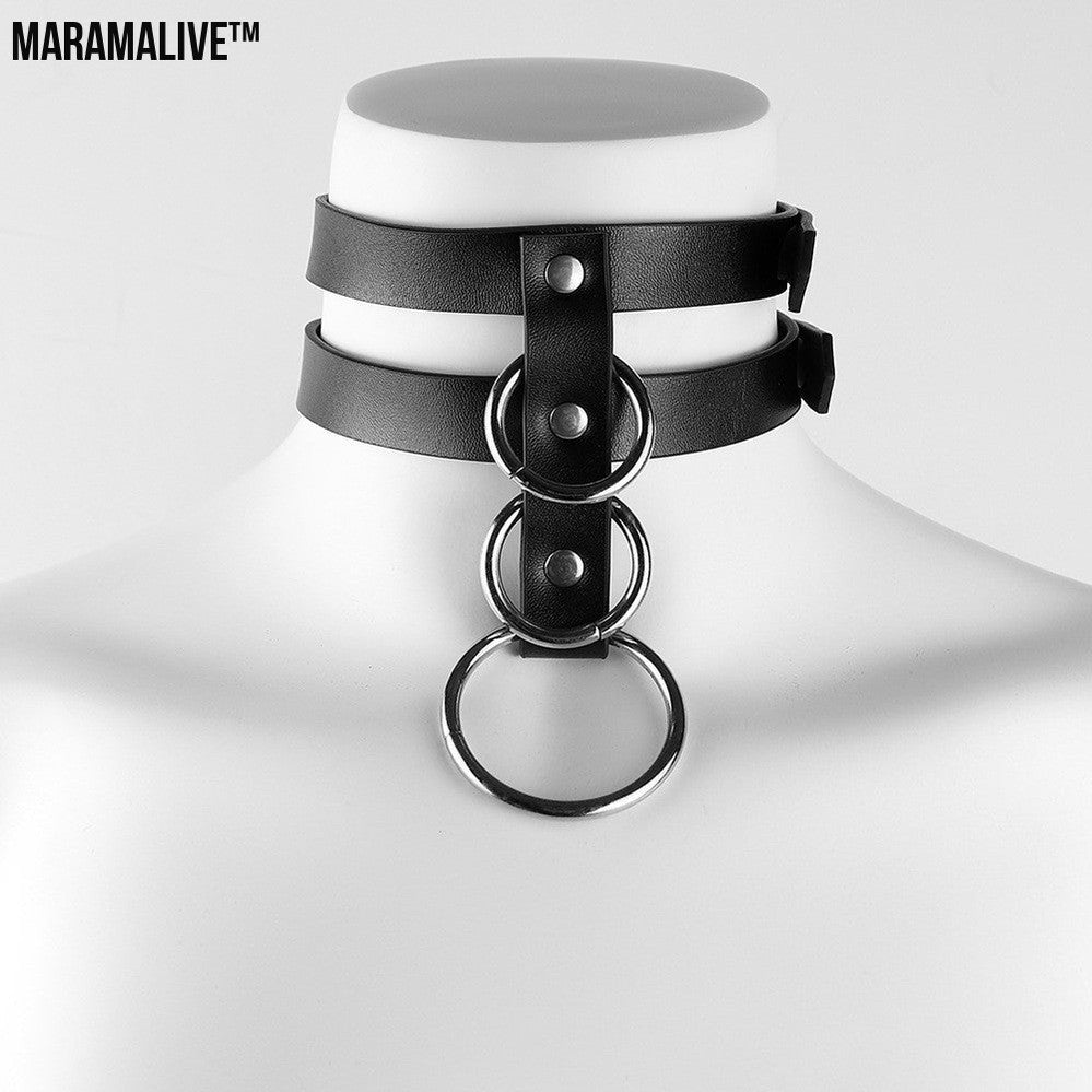 Punk Vegan Leather Collars with Rivets and Studs