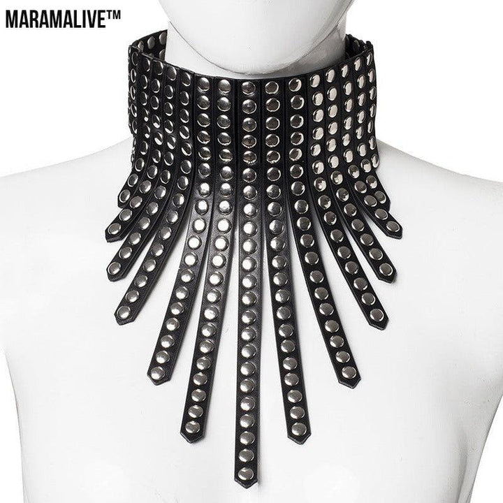 Punk Vegan Leather Collars with Rivets and Studs