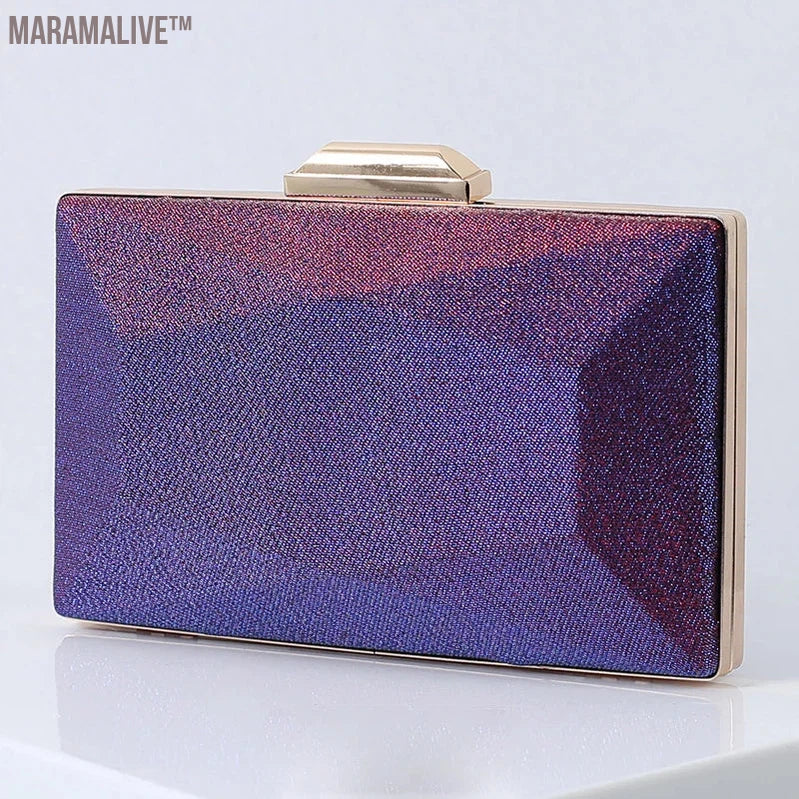 Purple Clutch Bags for Women Evening Wedding Party Luxury Designer Handbag Crossbody Shoulder Bag and Small Messenger Purse