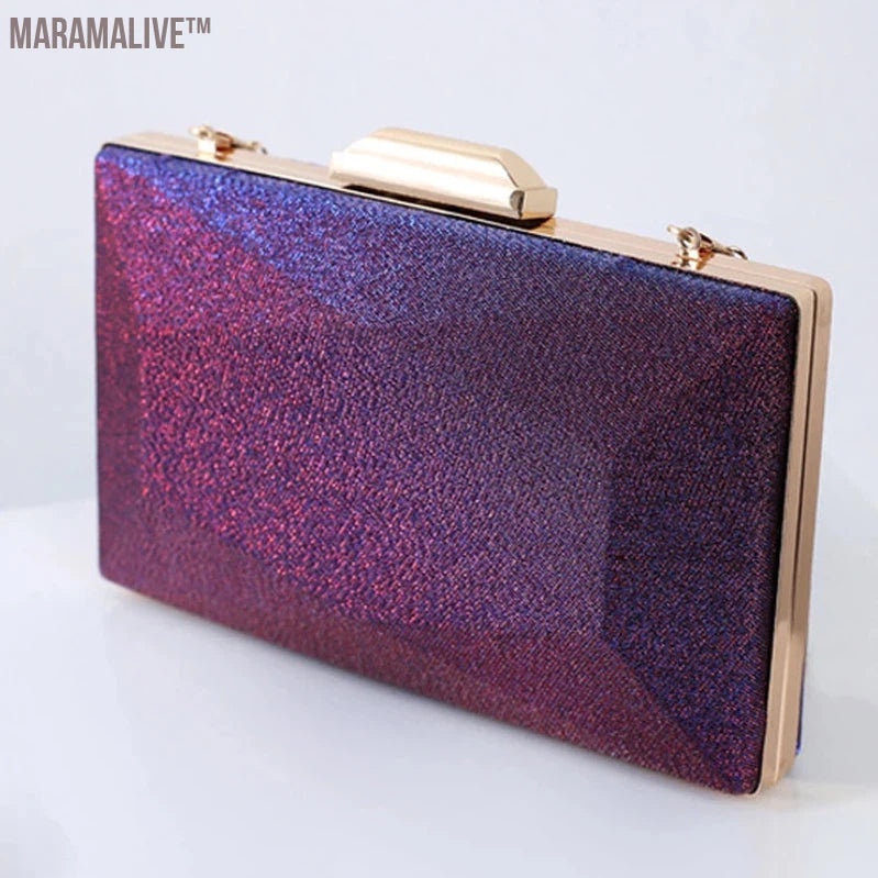 Purple Clutch Bags for Women Evening Wedding Party Luxury Designer Handbag Crossbody Shoulder Bag and Small Messenger Purse