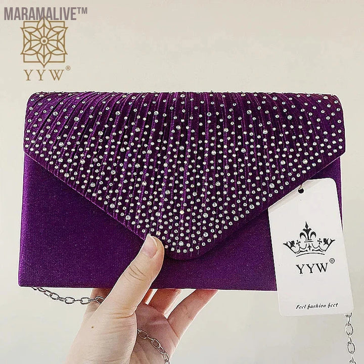 Purple Women Wedding Clutch Handbag Luxury PU Leather Bags Designed Clutch Purse 2024 Envelope Summer Clutches Evening Prom Bags