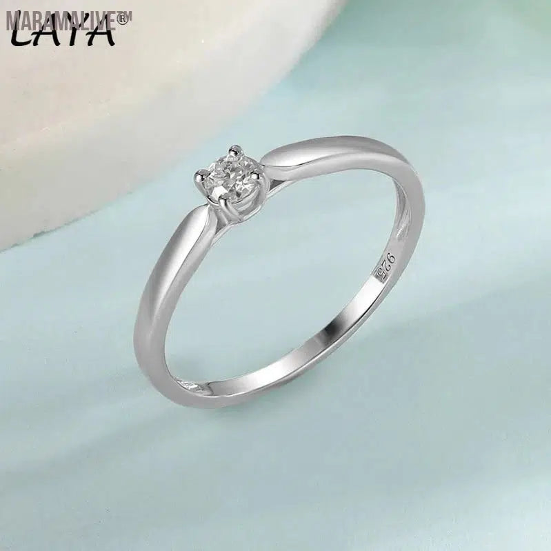 Real 0.1 Carat Moissanite Wedding Rings For Women Top Quality 100% 925 Sterling Silver Simple Engagement Fine Jewelry