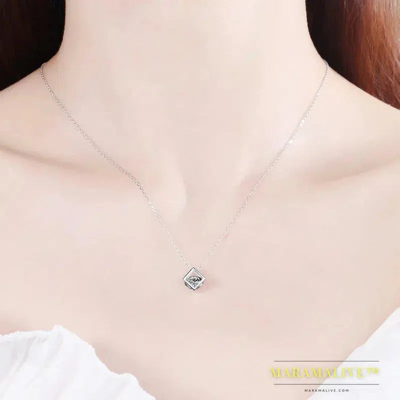 Real S925 Sterling Silver 1ct Moissanite Pendant Necklace for Women Party Fine Jewelry Diamond Neck Chain Necklaces Gift