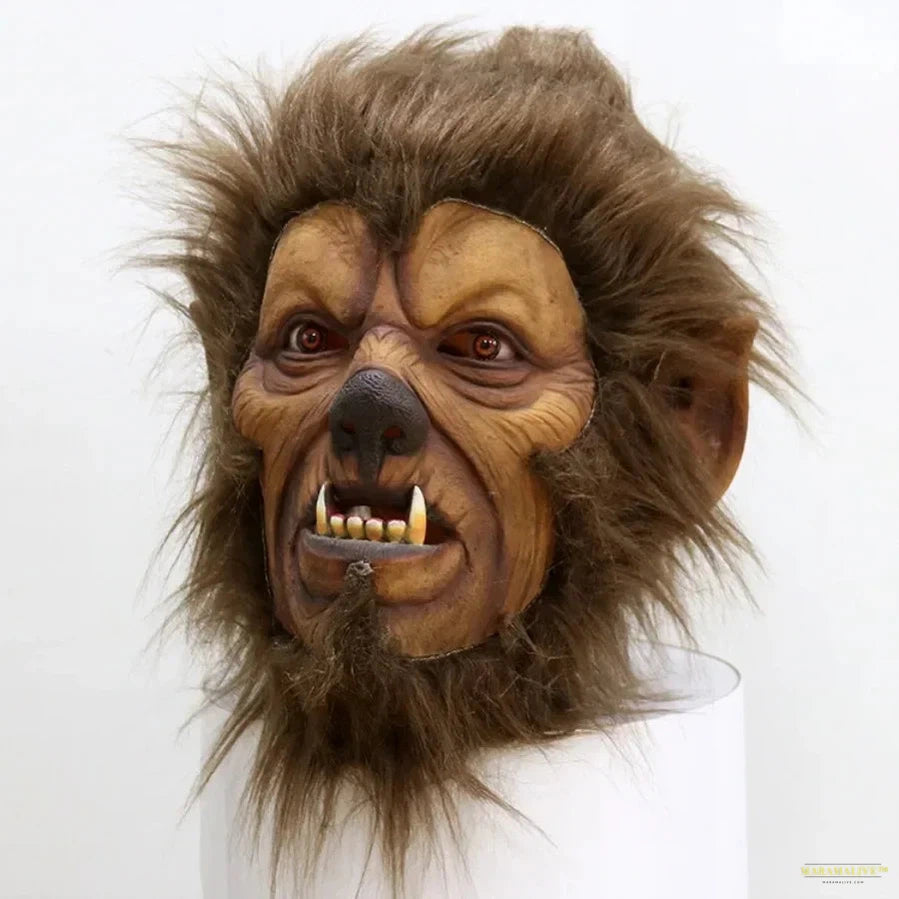 Realistic Latex Werewolf War Warrior Mask Halloween Cosplay Comical Headgear Human Scene Carnival Party Monster Dressing Props