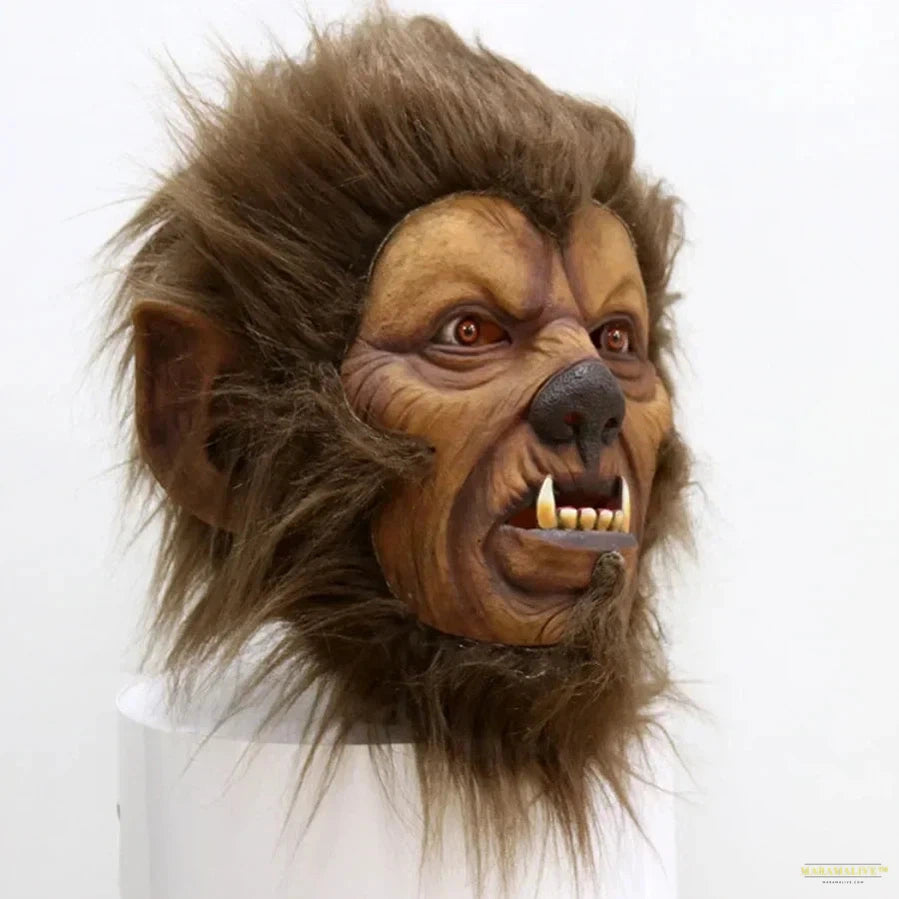 Realistic Latex Werewolf War Warrior Mask Halloween Cosplay Comical Headgear Human Scene Carnival Party Monster Dressing Props