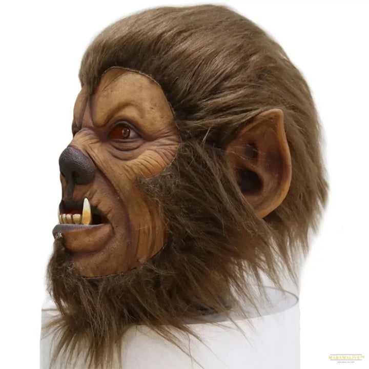 Realistic Latex Werewolf War Warrior Mask Halloween Cosplay Comical Headgear Human Scene Carnival Party Monster Dressing Props