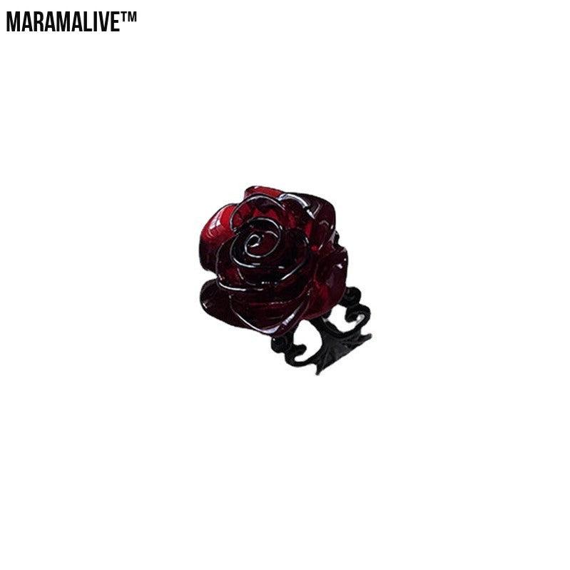 Red Gothic Rose Ring