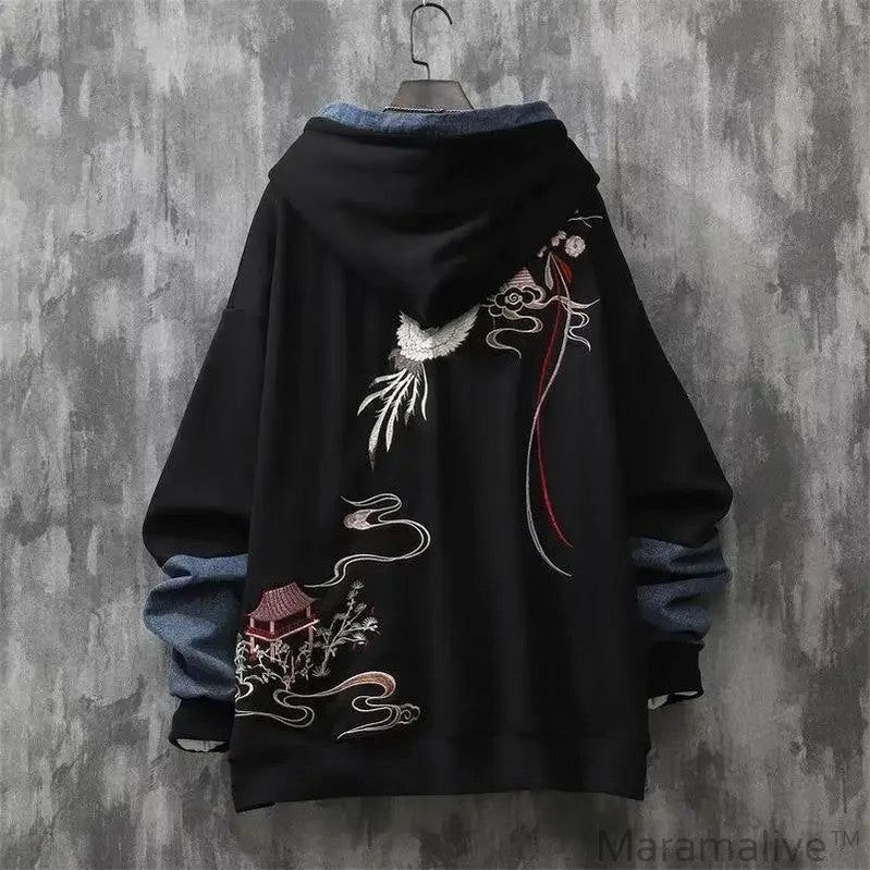 Red Hoodies Hip Hop Embroidered Hooded Top Grunge 2023 Women's Sweatshirt Baggy Sport Loose with Orint on Emo Xxl Woman Clothing