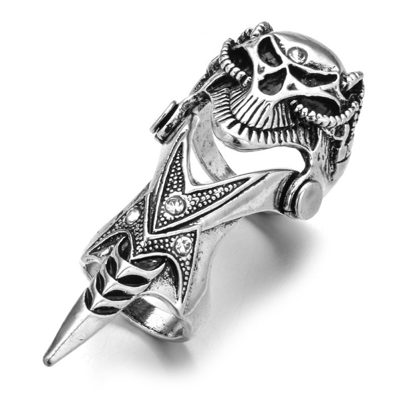 Retro Alloy Punk Style Diamond Knuckle Ring