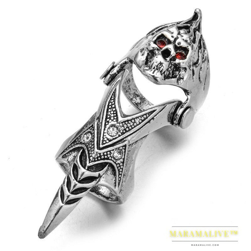 Retro Alloy Punk Style Diamond Knuckle Ring