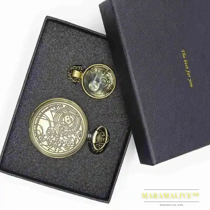 Retro Bronze Steampunk Series Pocket Watch Sets Men Women Watch Necklace Pendant Gift S