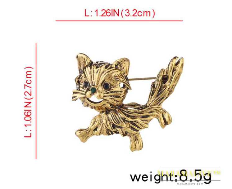 Retro Cute Cat Metal Brooch Animal Pins