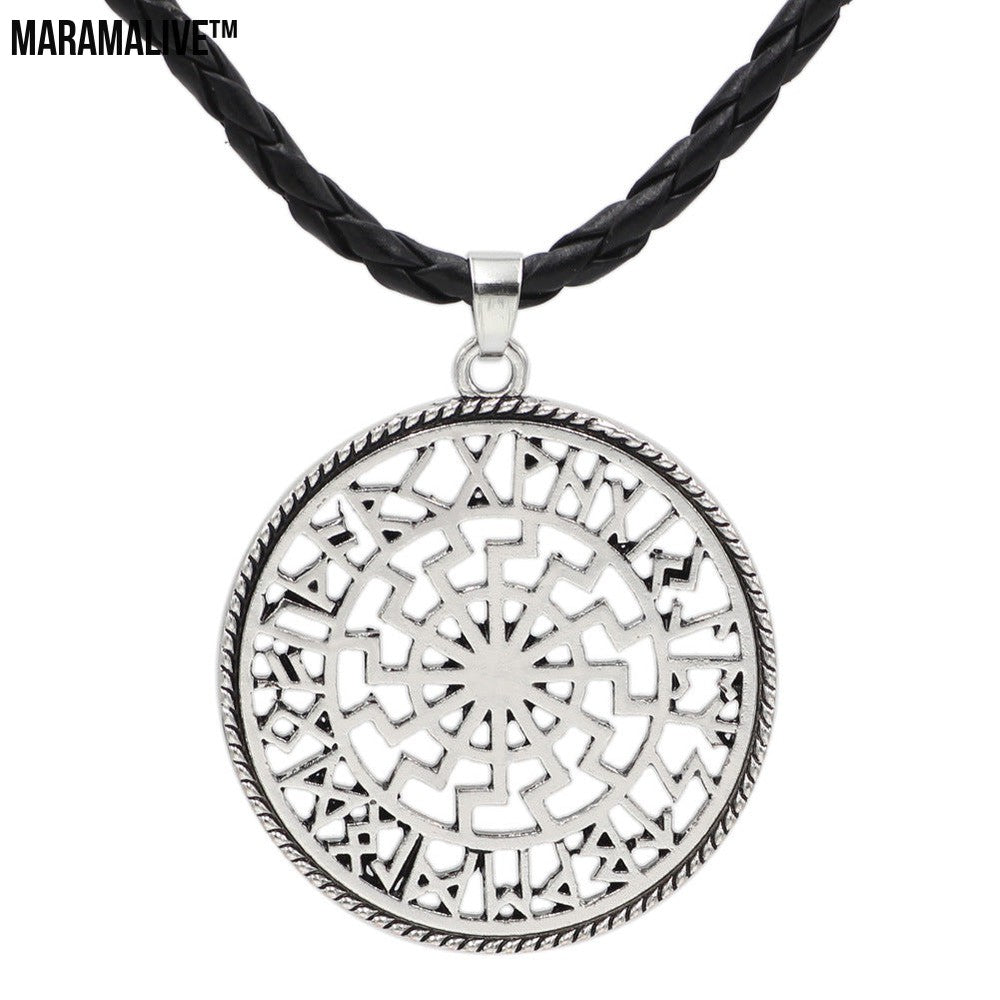 Retro Hollow Sun Gear Lunavin Men's Necklace