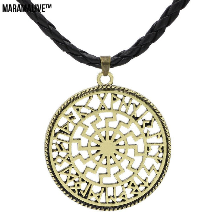 Retro Hollow Sun Gear Lunavin Men's Necklace