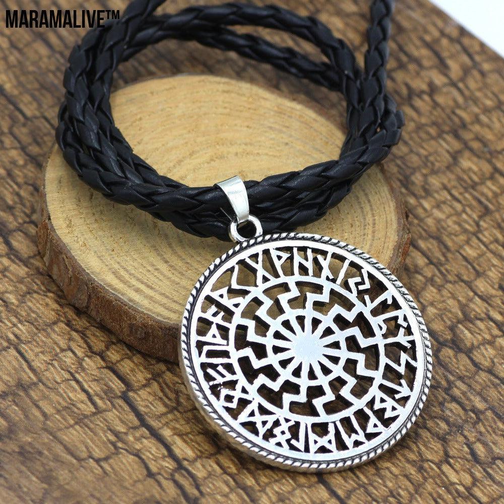 Retro Hollow Sun Gear Lunavin Men's Necklace