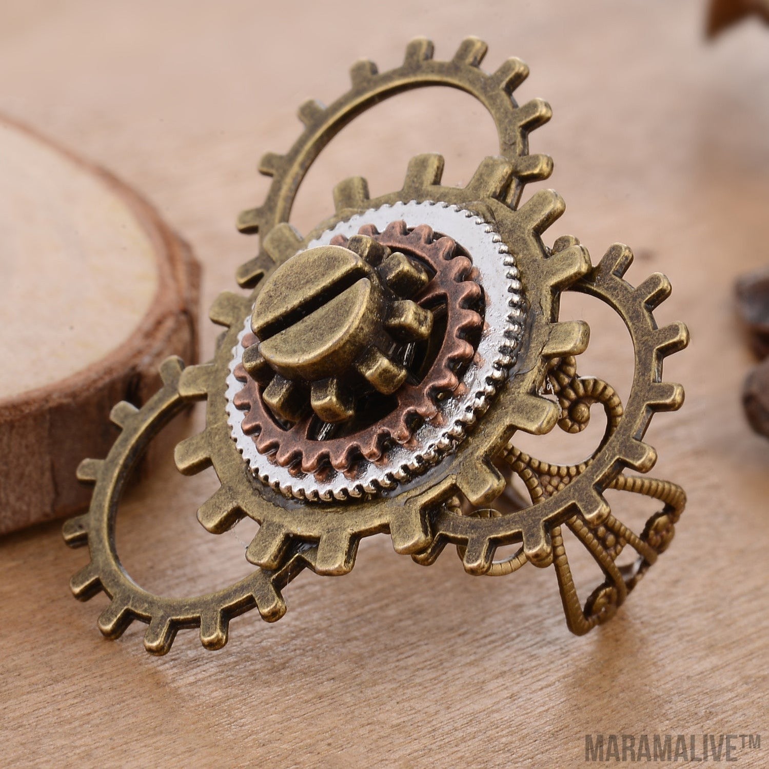 Retro Steampunk 3 Ring Gear Ornament