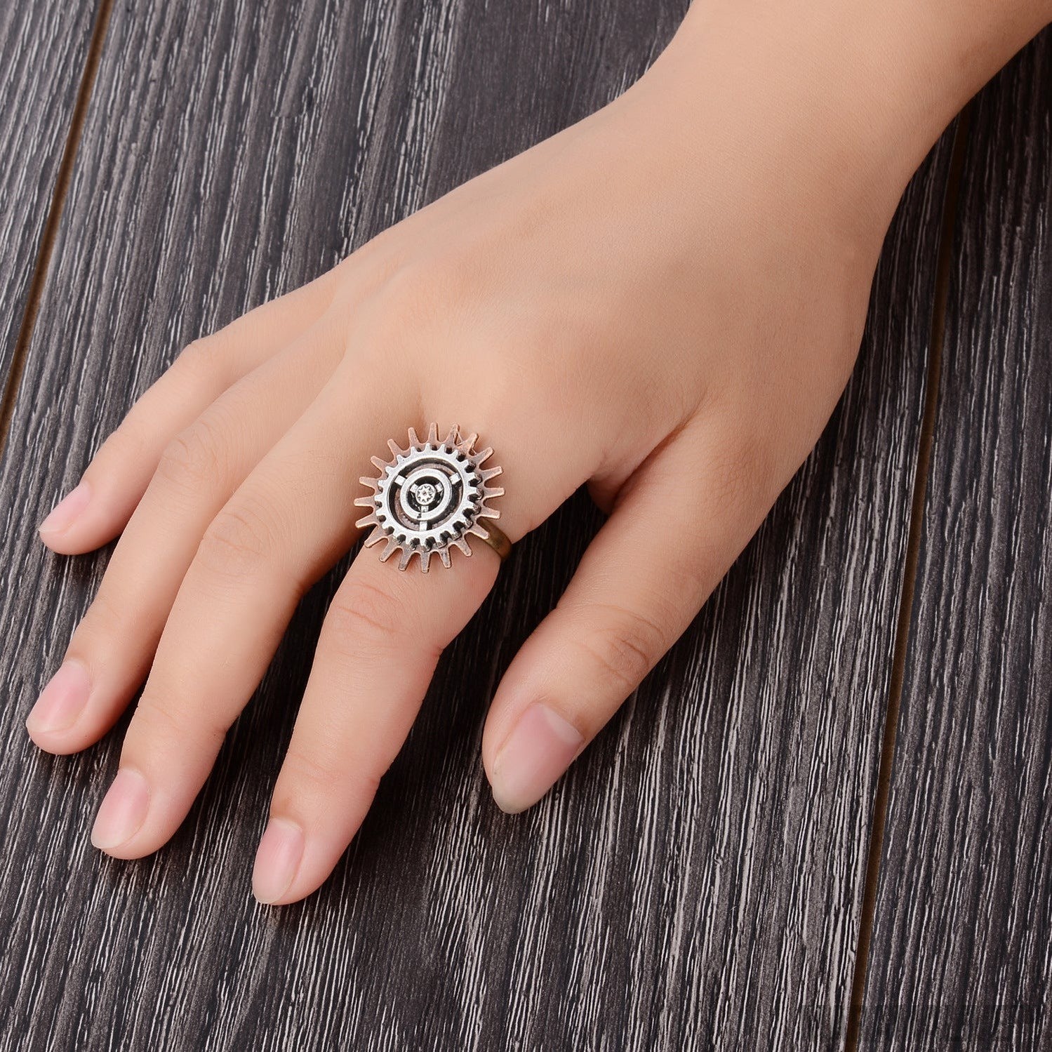 Retro Steampunk 3 Ring Gear Ring Jewelry