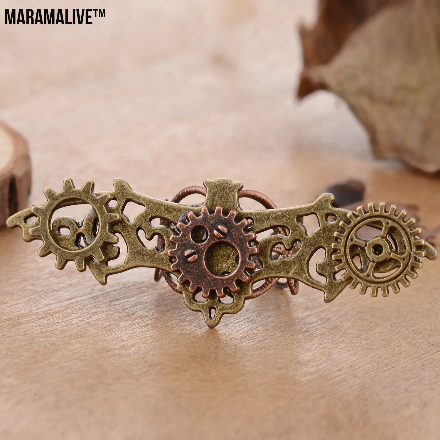 Retro Steampunk Bat Gear Ring