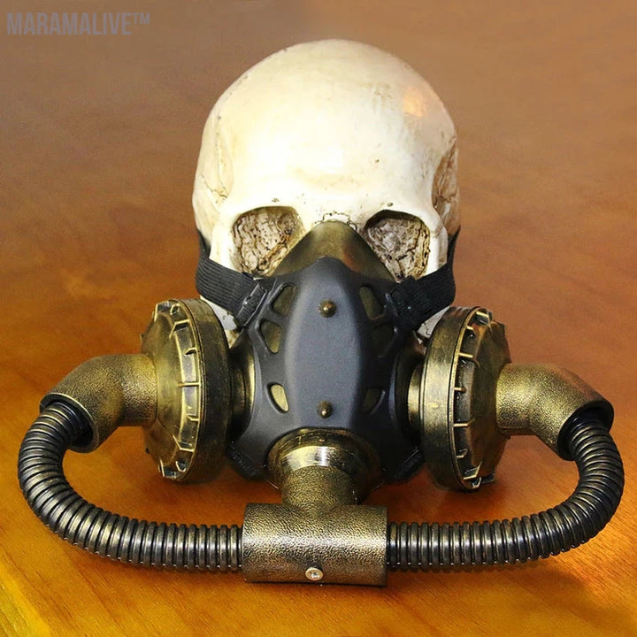 Retro Steampunk Gas Mask Protective Virus Face Man Halloween Terror Plague Doctor Accessory Cosplay Make Old Funny Carnival Prop