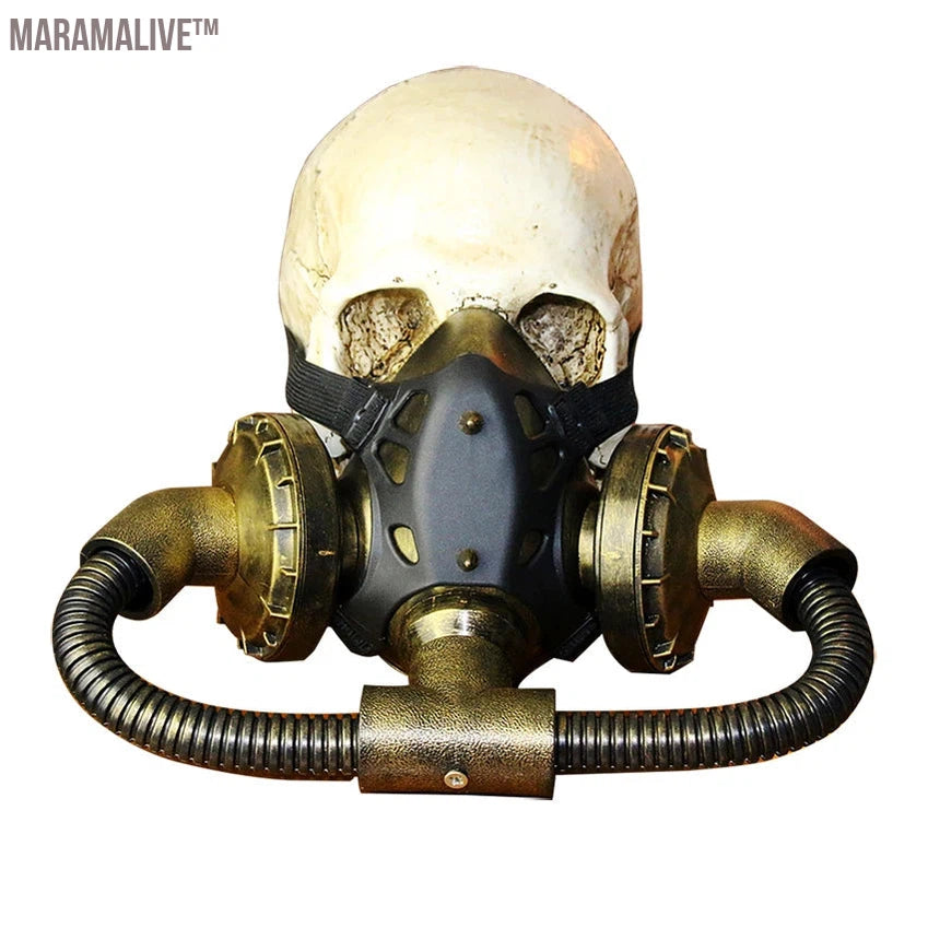 Retro Steampunk Gas Mask Protective Virus Face Man Halloween Terror Plague Doctor Accessory Cosplay Make Old Funny Carnival Prop