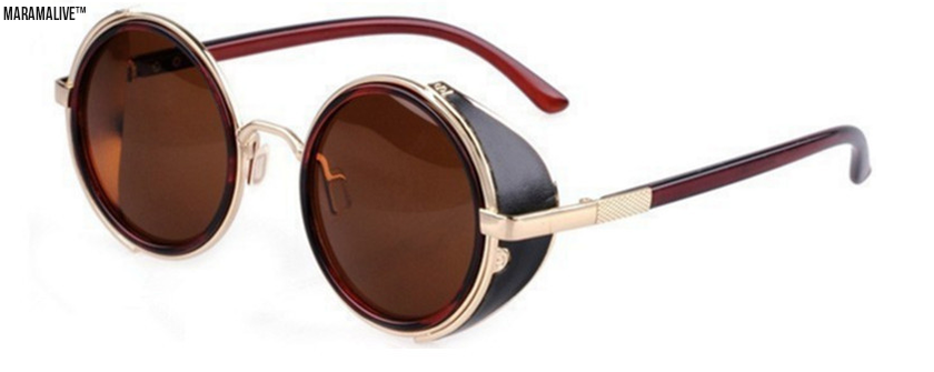 Retro Steampunk Round Metal Sunglasses