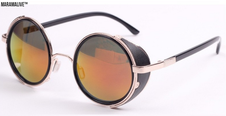 Retro Steampunk Round Metal Sunglasses