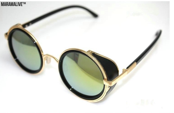 Retro Steampunk Round Metal Sunglasses