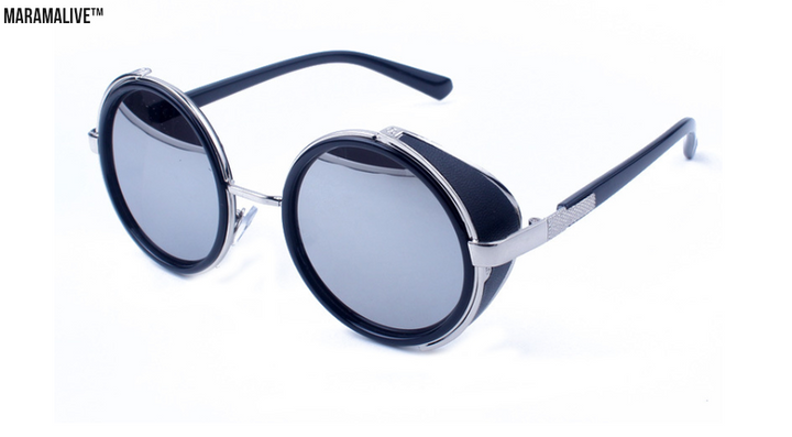 Retro Steampunk Round Metal Sunglasses