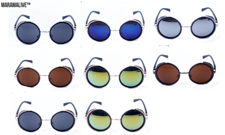 Retro Steampunk Round Metal Sunglasses