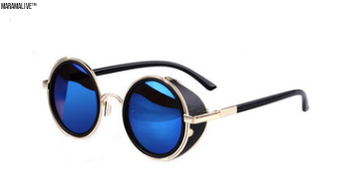 Retro Steampunk Round Metal Sunglasses