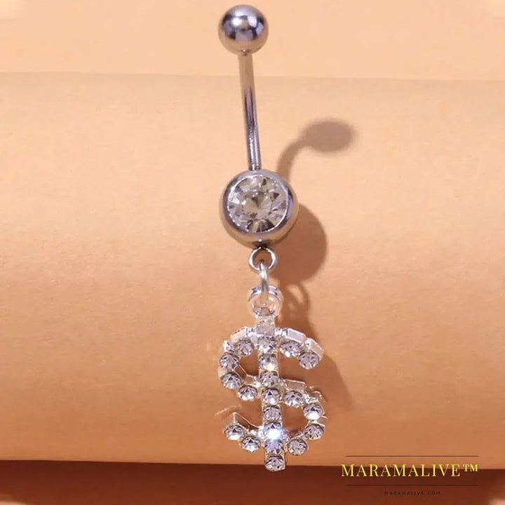 Rhinestone Heart Belly Button Nails Body Piercing Jewelry Sexy Crystal Belly Button Ring Jewelry for Women