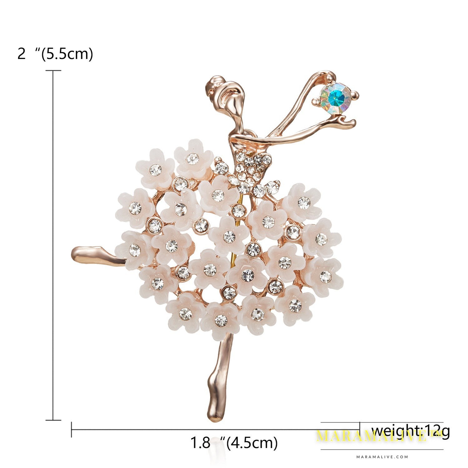 Rhinestone Pearl Dress Dancing Girl Brooches Women Dancer Sports Brooch Pins Gifts